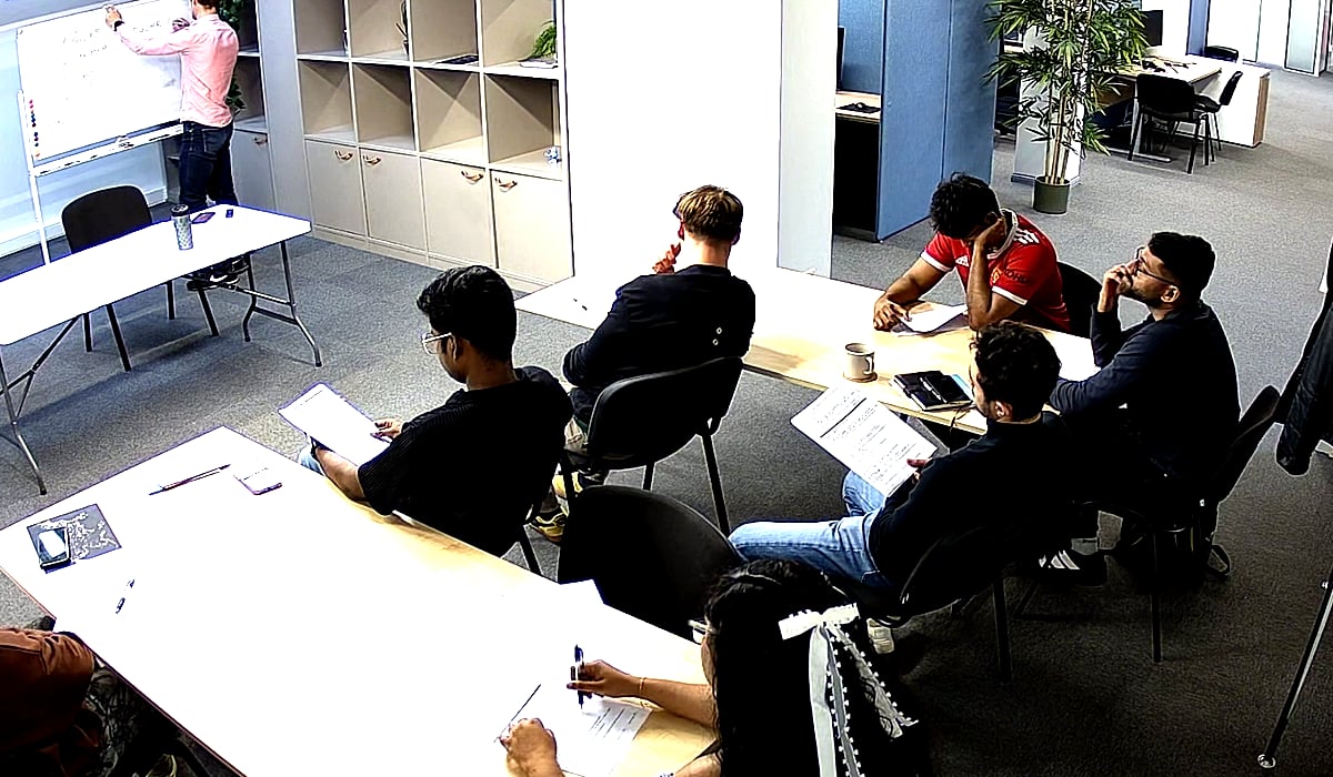 Daily training session at the CEOFLIGHTS Riga office